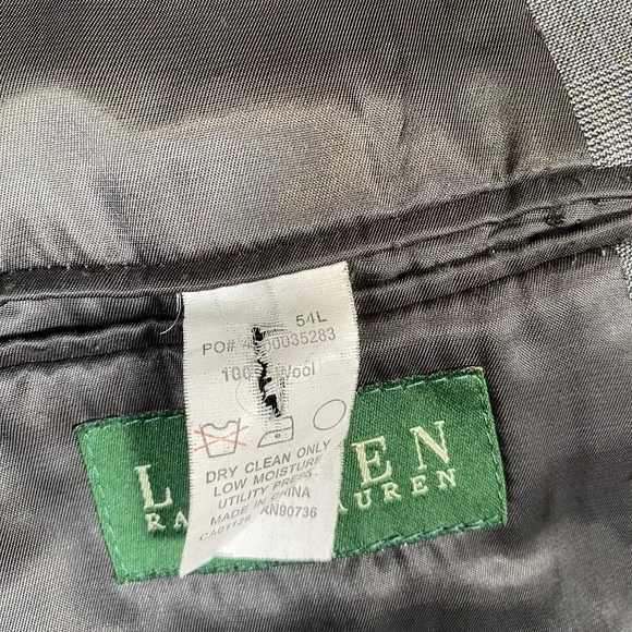 Lauren Ralph Lauren Blazer Mens 54L Gray Plaid Wool Two Button Sport Coat Jacket